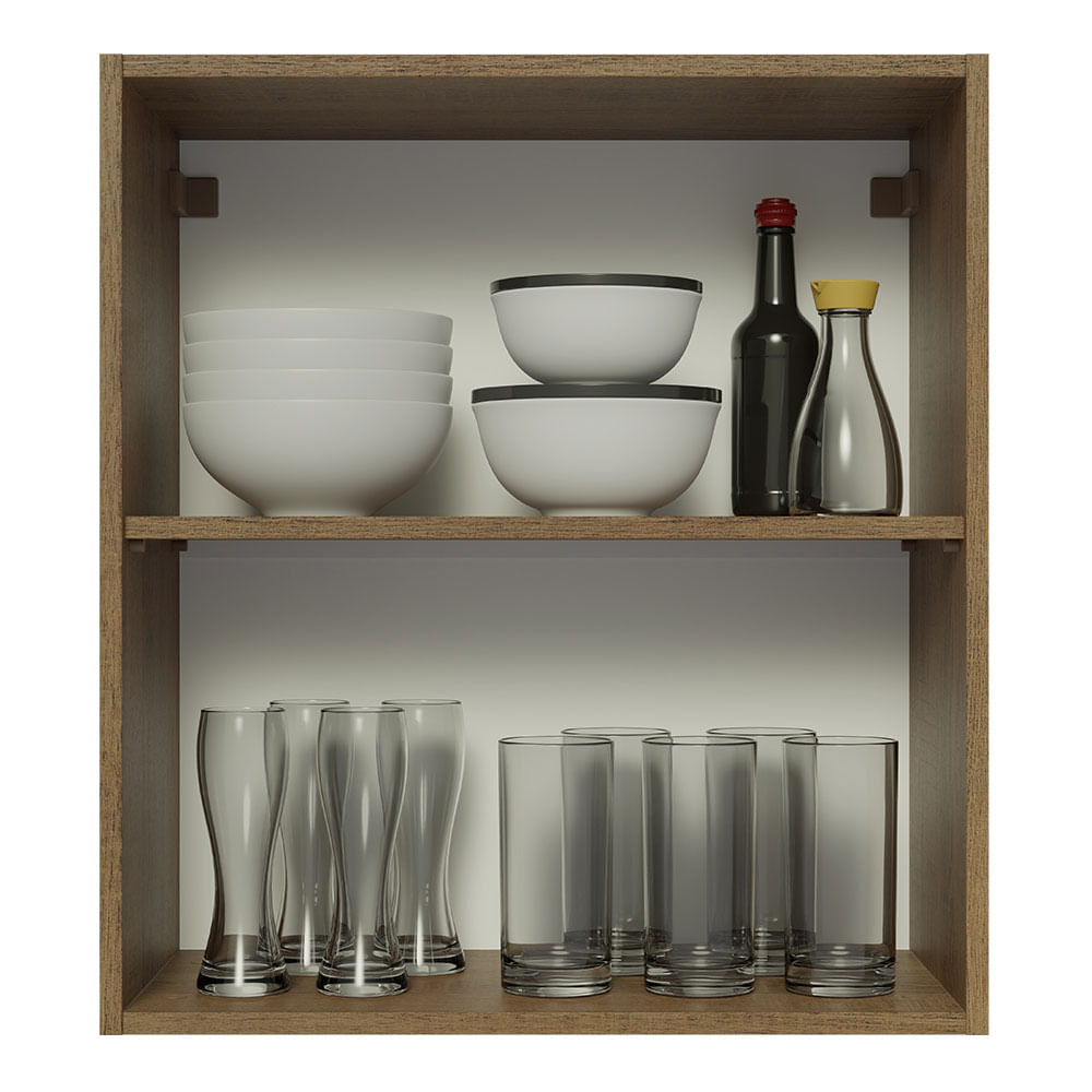 Armário Aéreo Madesa Glamy 60 cm 1 Porta Rustic/Preto