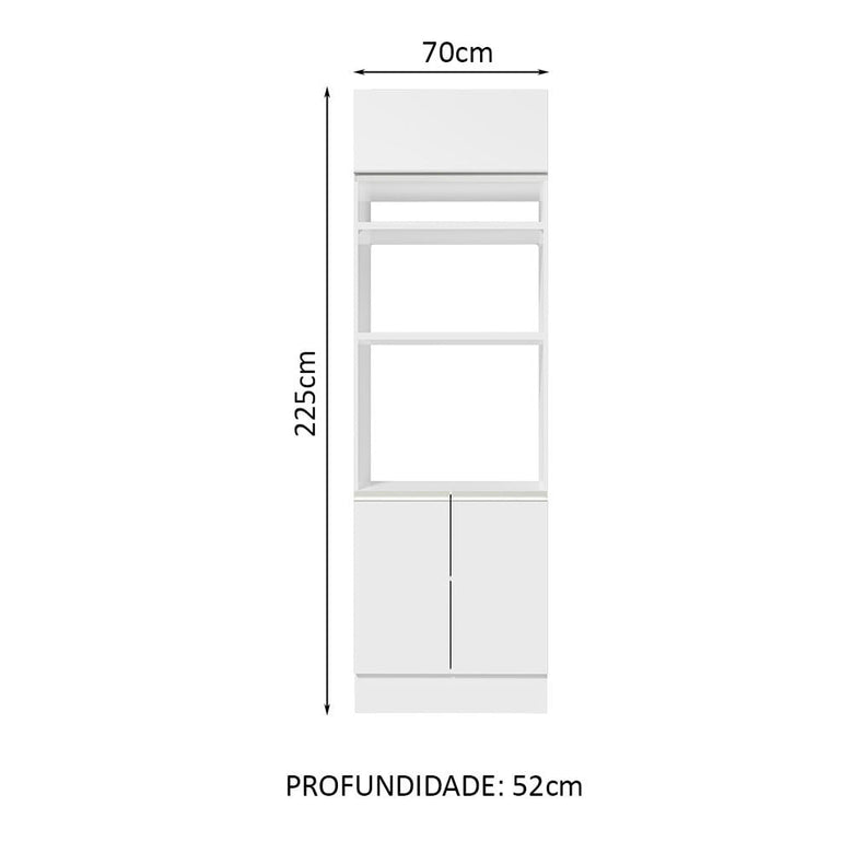 Torre Quente Madesa Glamy 70 cm 3 Portas Branco
