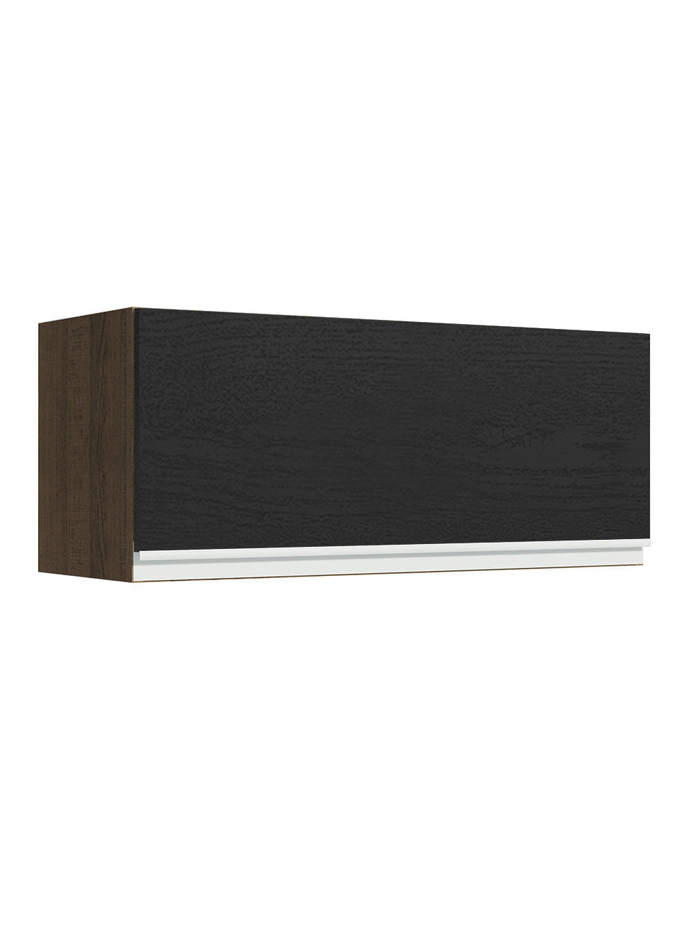 Armário Aéreo Madesa Glamy 80 cm 1 Porta Basculante Rustic/Preto - Rustic/Preto