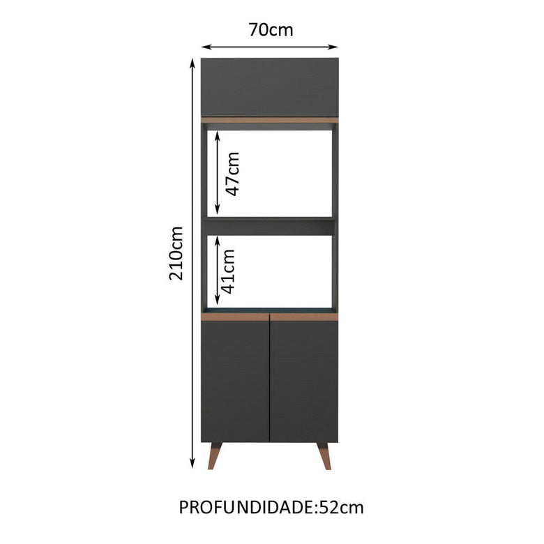 Torre Quente Madesa Reims 70 cm 3 Portas Preto