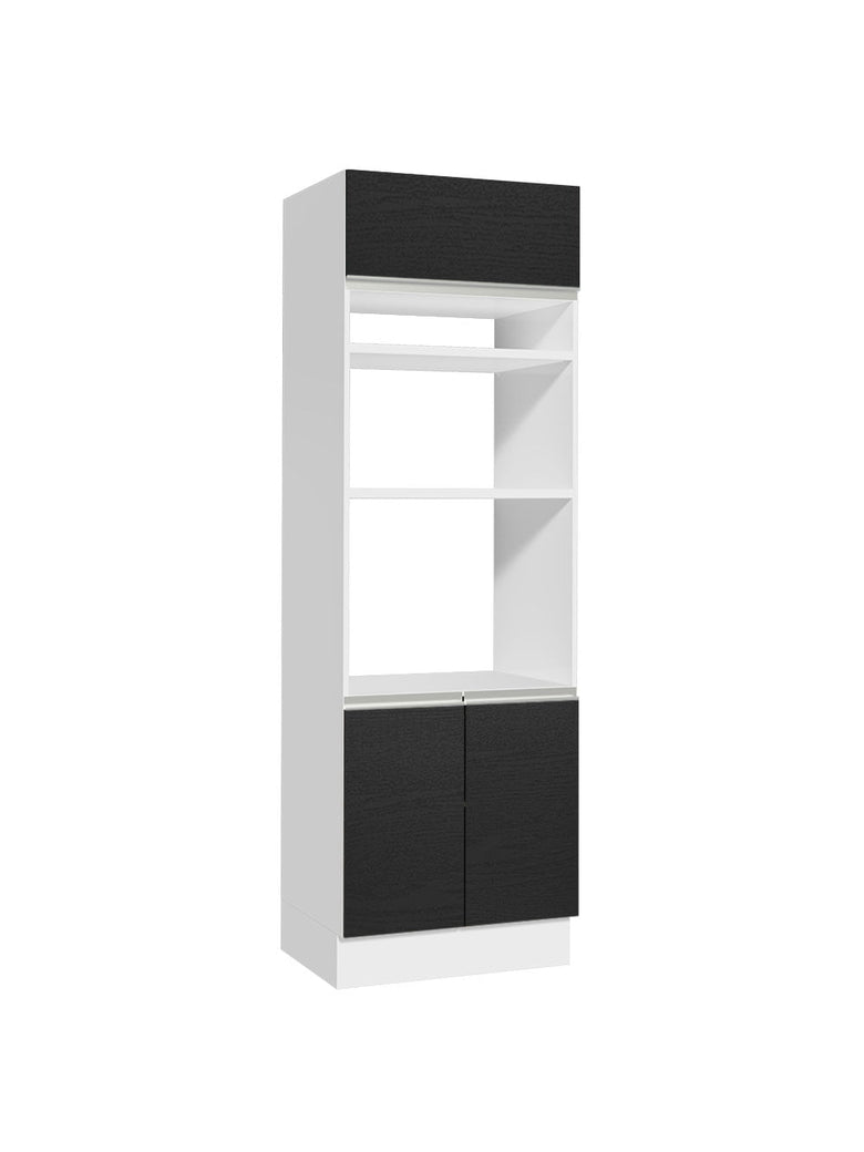 Torre Quente Madesa Glamy 70 cm 3 Portas Branco/Preto