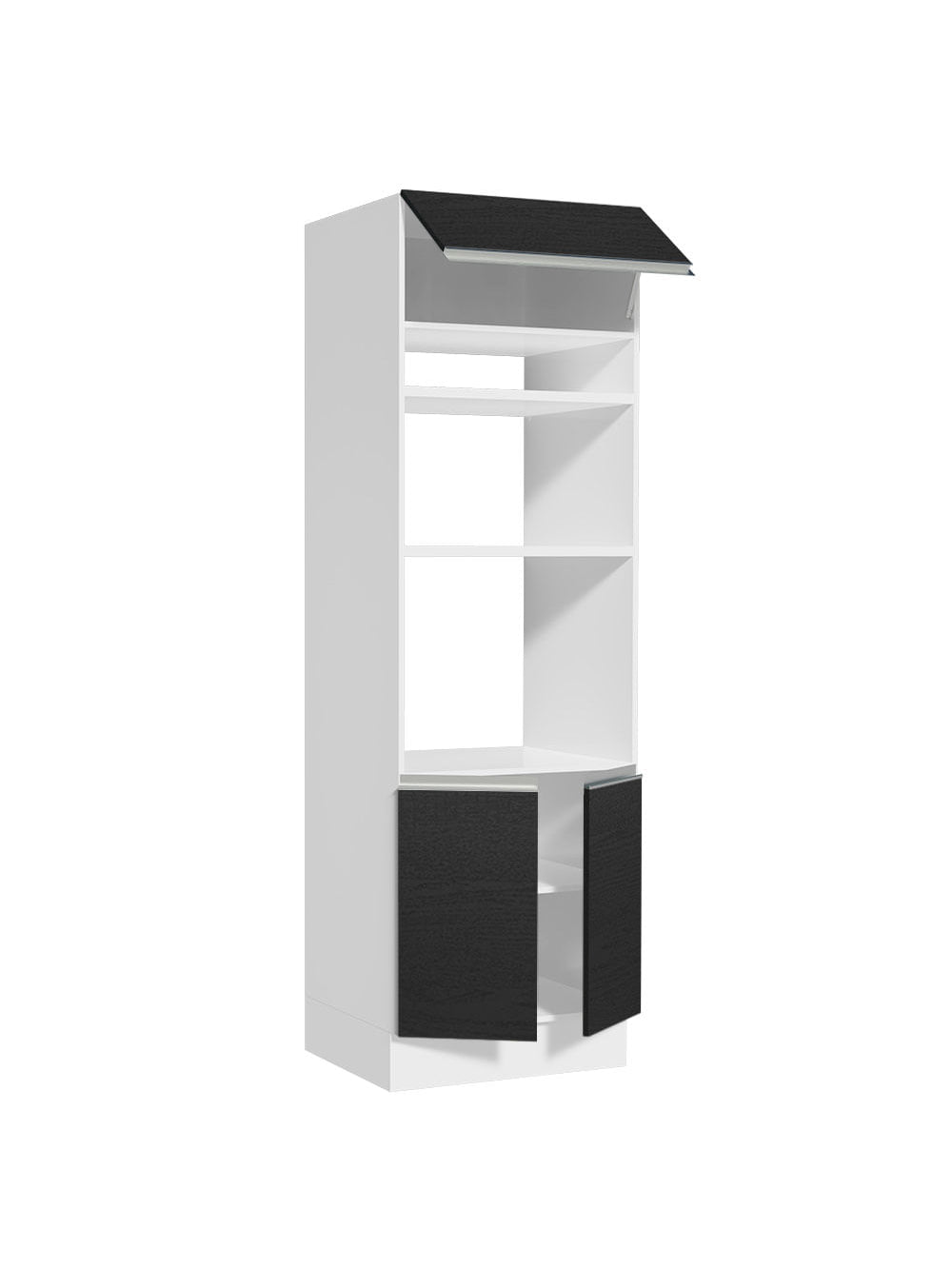 Torre Quente Madesa Glamy 70 cm 3 Portas Branco/Preto