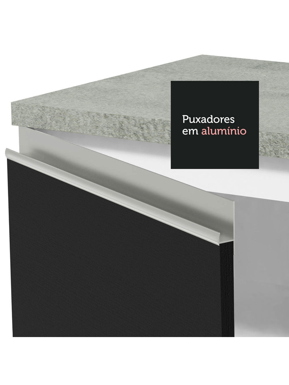 Torre Quente Madesa Glamy 70 cm 3 Portas Branco/Preto