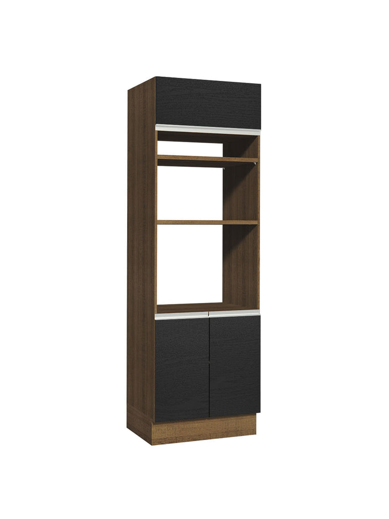 Torre Quente Madesa Glamy 70 cm 3 Portas Rustic/Preto