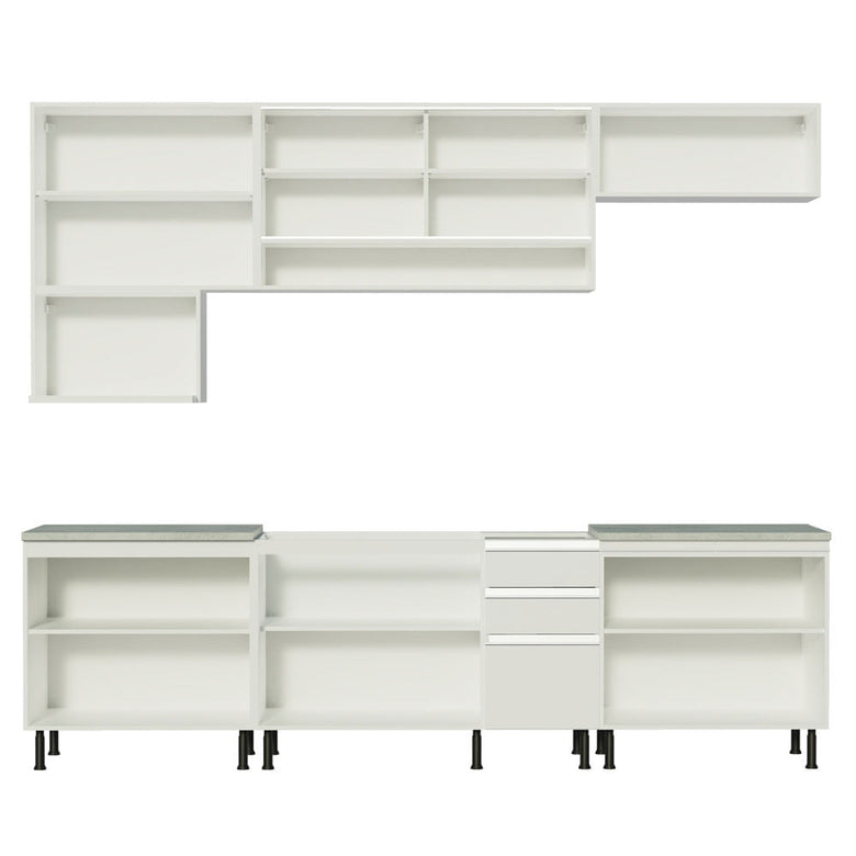 Armário de Cozinha Completa 280cm Branco Genova Madesa 04SR
