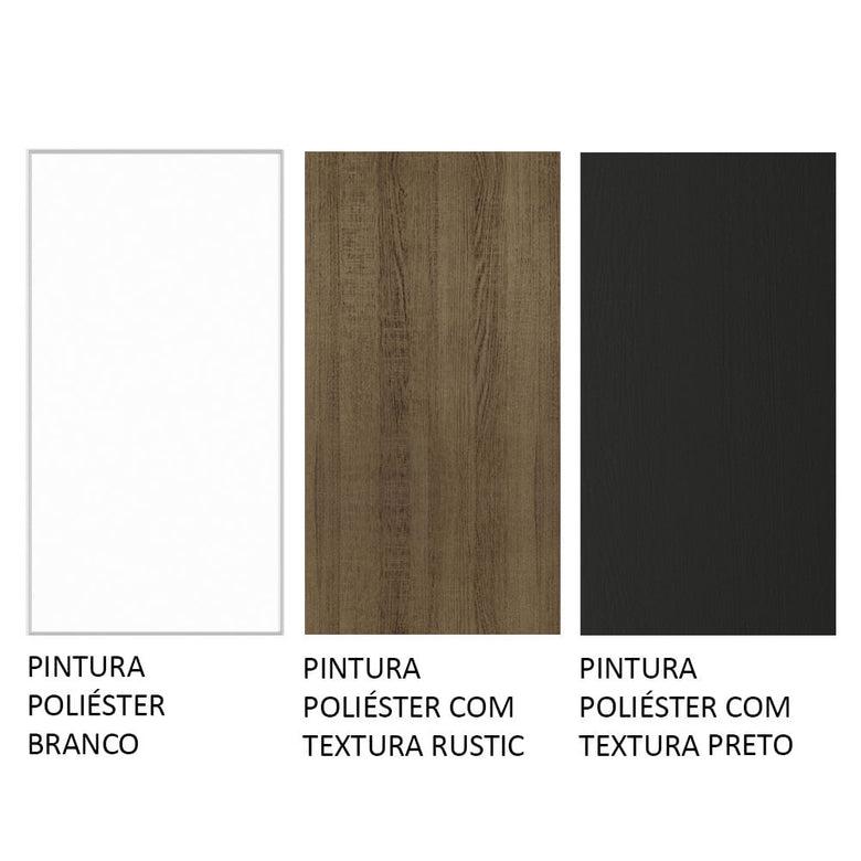 Armário de Cozinha Completa 290cm Branco/Preto/Rustic Safira Madesa 04