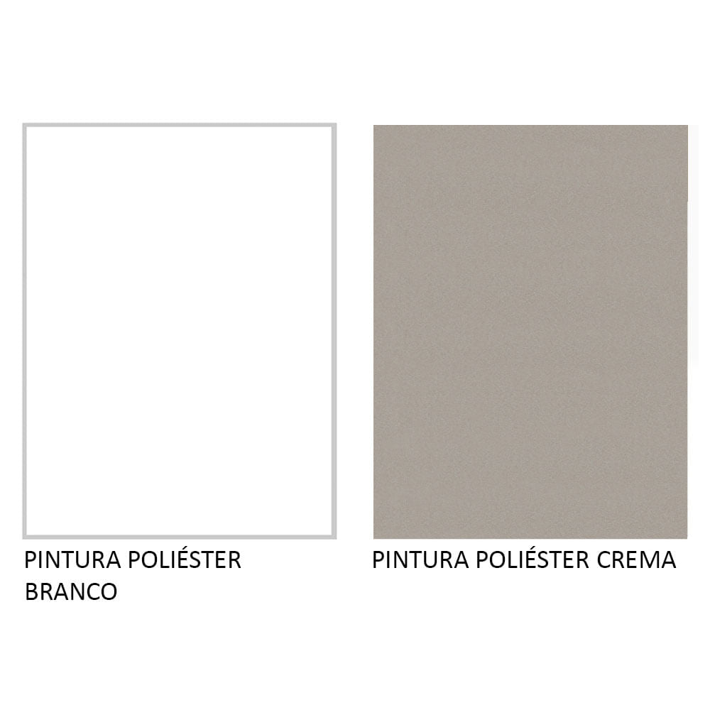 Armário de Cozinha Completa 290cm Branco/Branco/Crema Cristal Madesa 09