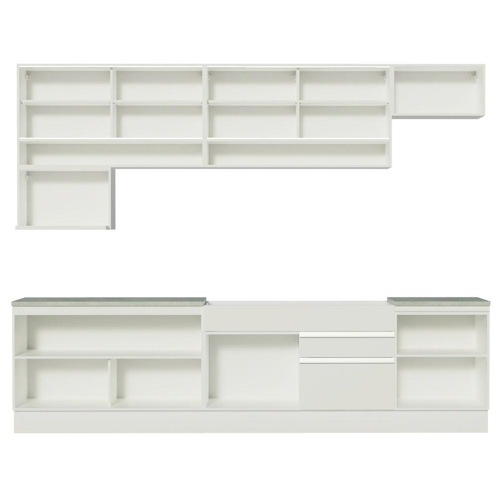 Armário de Cozinha Completa 300cm Branco Verona Madesa 01