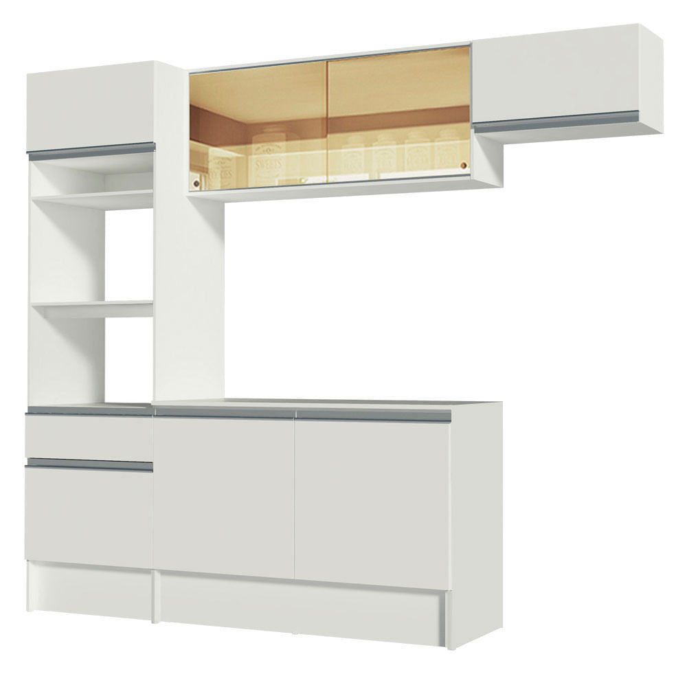 Armário de Cozinha Completa 240cm Branco Diamante Madesa 02