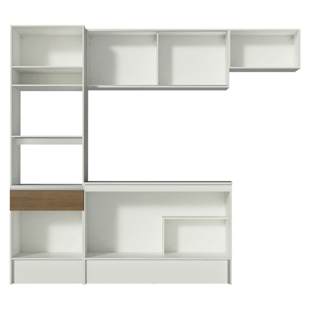 Armário de Cozinha Completa 240cm Branco/Rustic Diamante Madesa 02