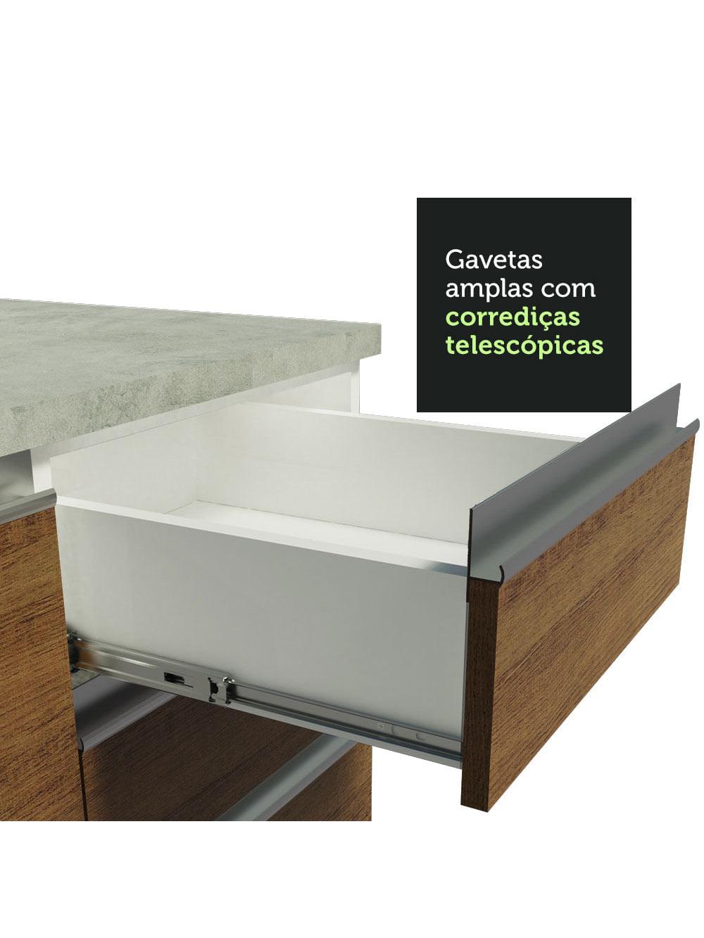 Armário de Cozinha Completa 220cm Branco/Rustic/Branco Parma Madesa 03