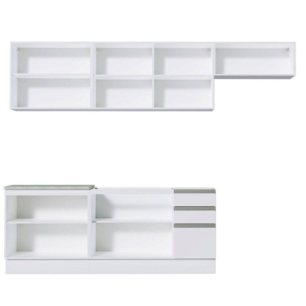 Armário de Cozinha Completa 280cm Branco Marcela Madesa 03