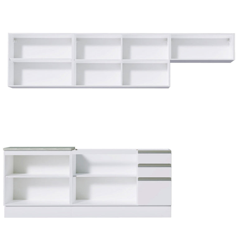 Armário de Cozinha Completa 280cm Branco Marcela Madesa 03