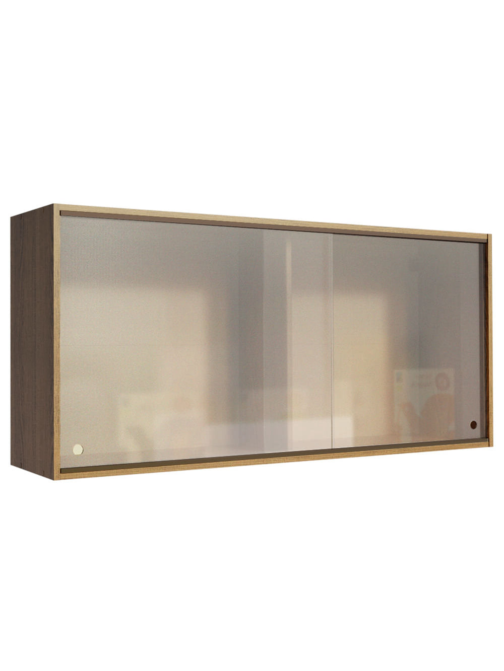Armário Aéreo Madesa Emilly 2 Portas de Correr de Vidro Rustic - Rustic/Rustic