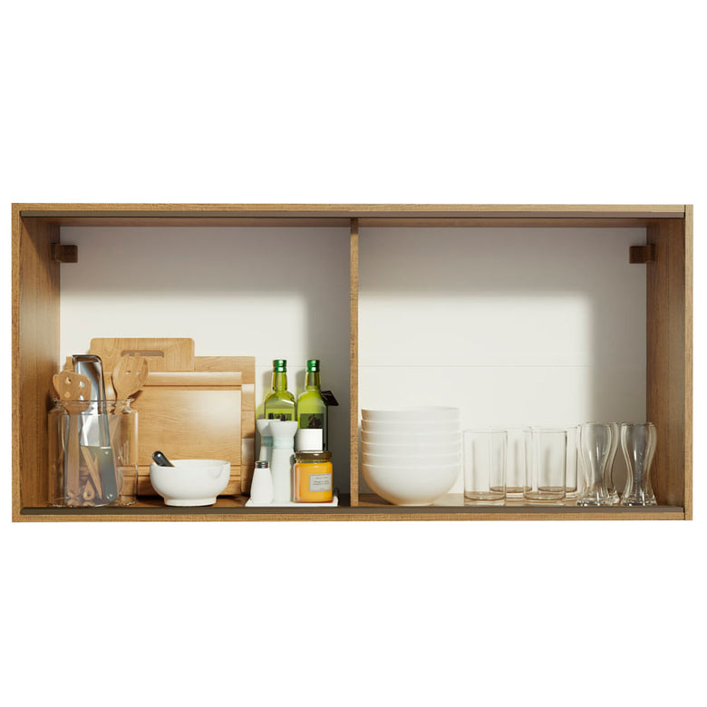 Armário Aéreo Madesa Emilly 2 Portas de Correr de Vidro Rustic