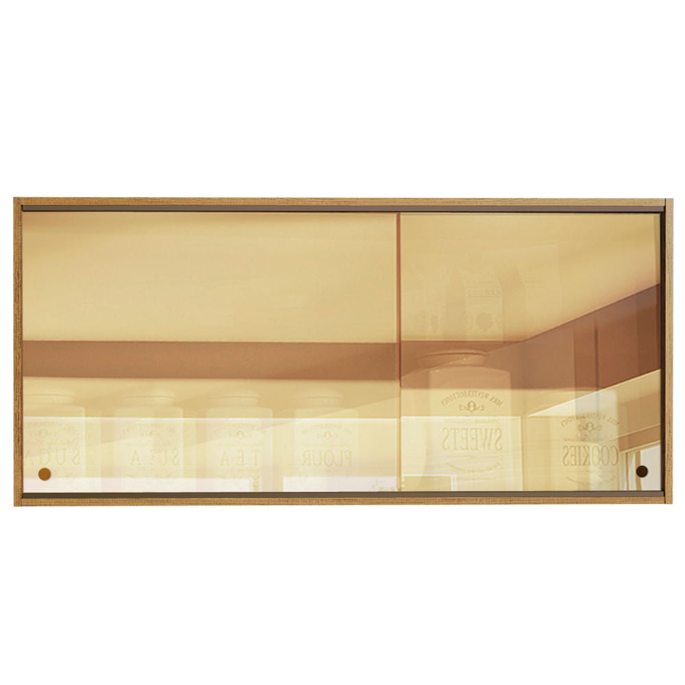 Armário Aéreo Madesa Emilly 2 Portas de Correr de Vidro Reflex Rustic