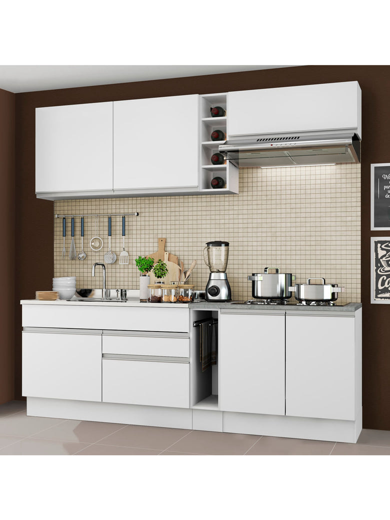 Armário de Cozinha Completa 220cm Branco Parma Madesa 03