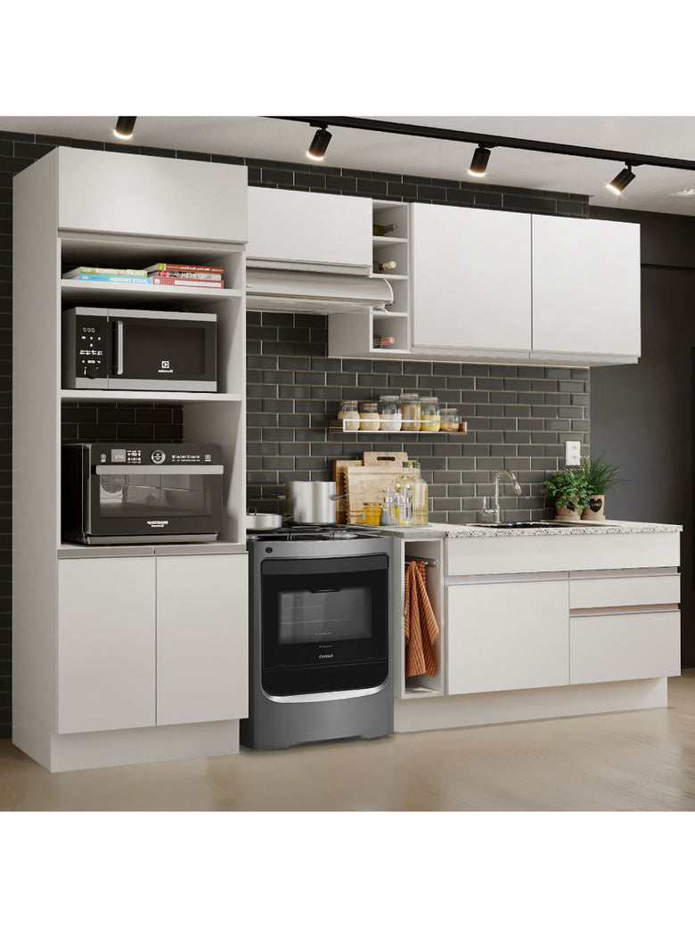 Armário de Cozinha Completa 270cm Branco Jade Madesa 09
