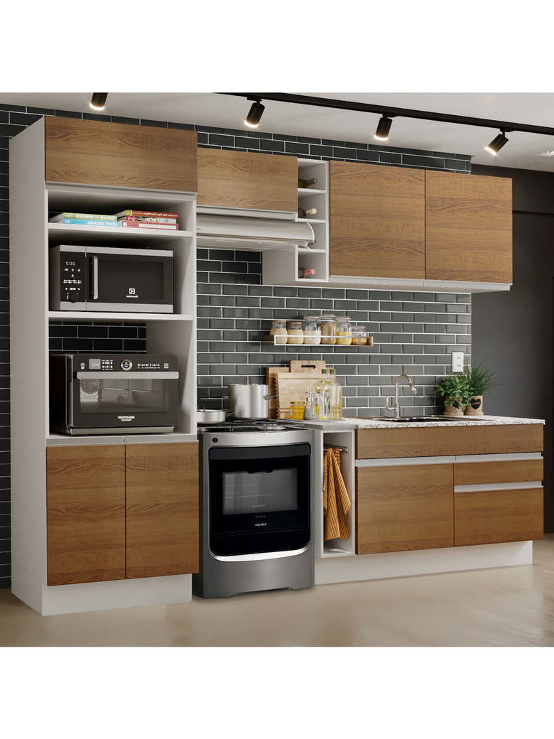 Armário de Cozinha Completa 270cm Branco/Rustic Jade Madesa 09