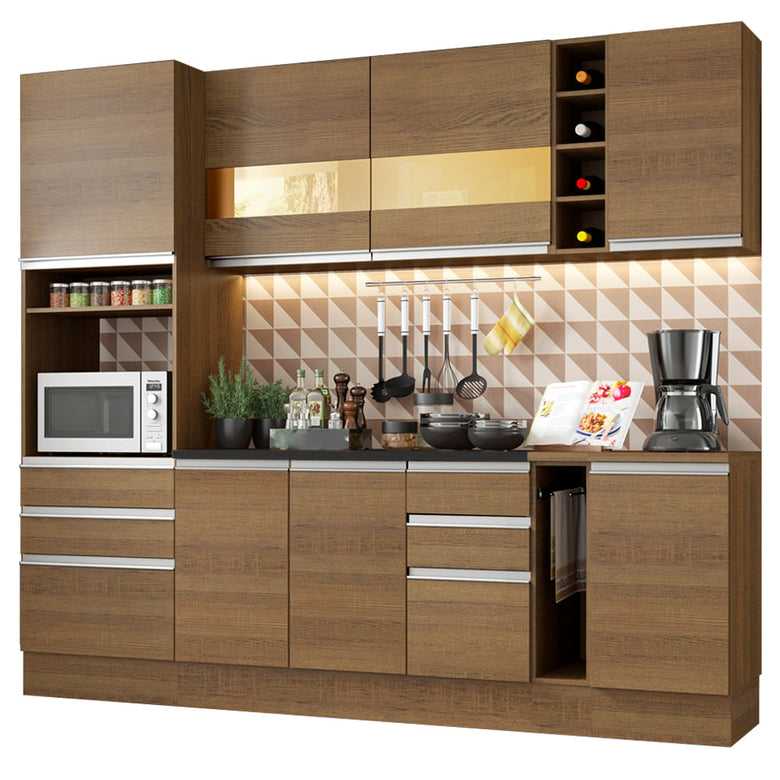 Armário de Cozinha Completa 240cm Rustic Lazio Madesa 02