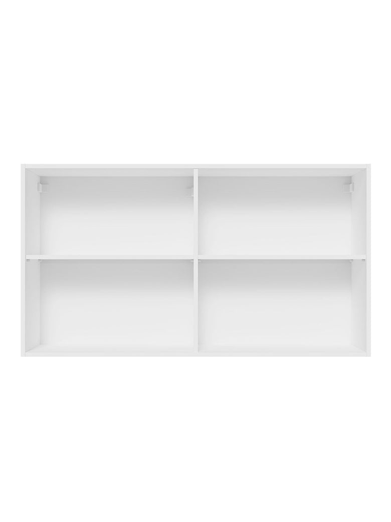 Armário Aéreo Madesa Glamy 120 cm 2 Portas com Vidro Branco/Crema