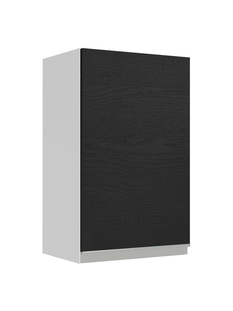 Armário Aéreo Madesa Glamy 40 cm 1 Porta Branco/Preto