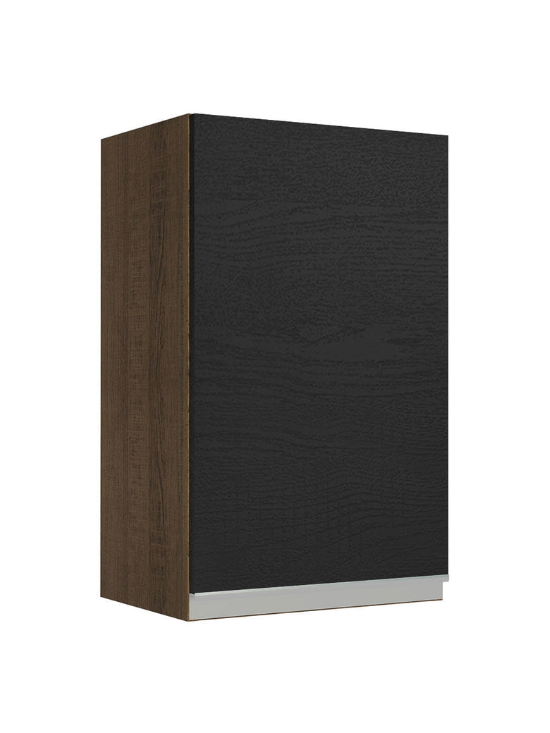 Armário Aéreo Madesa Glamy 40 cm 1 Porta Rustic/Preto