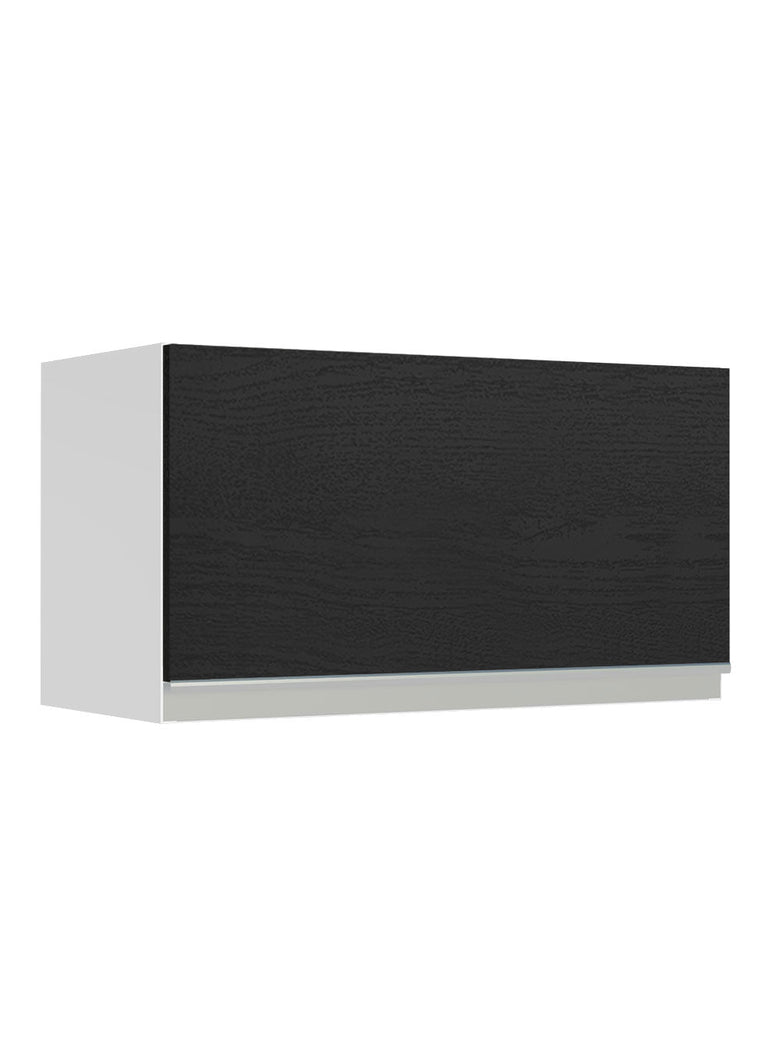 Armário Aéreo Madesa Glamy 60 cm 1 Porta Basculante Branco/Preto