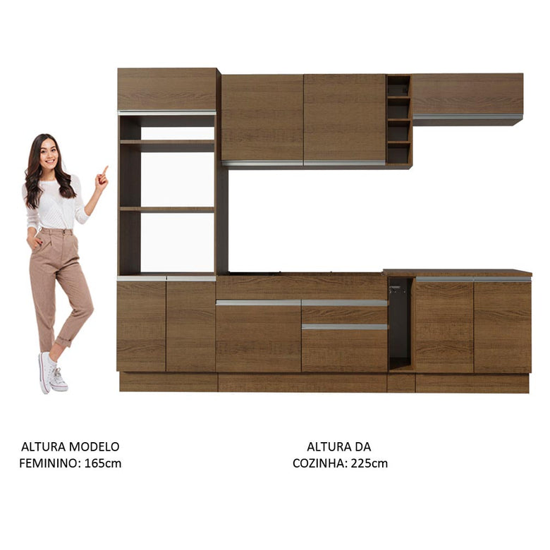 Armário de Cozinha Completa 290cm Rustic Vicenza Madesa 12