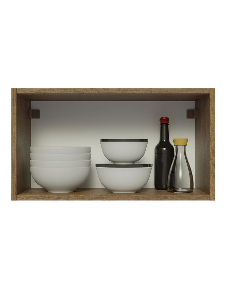 Armário Aéreo Madesa Glamy 60 cm 1 Porta Basculante Rustic/Preto