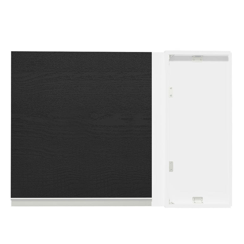 Armário Aéreo de Canto Madesa Glamy 1 Porta Branco/Preto