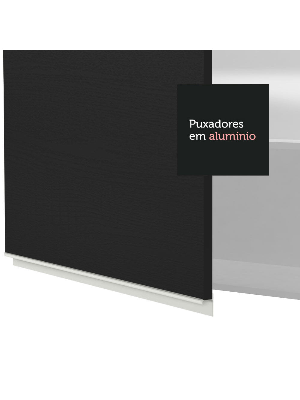 Armário Aéreo de Canto Madesa Glamy 1 Porta Branco/Preto