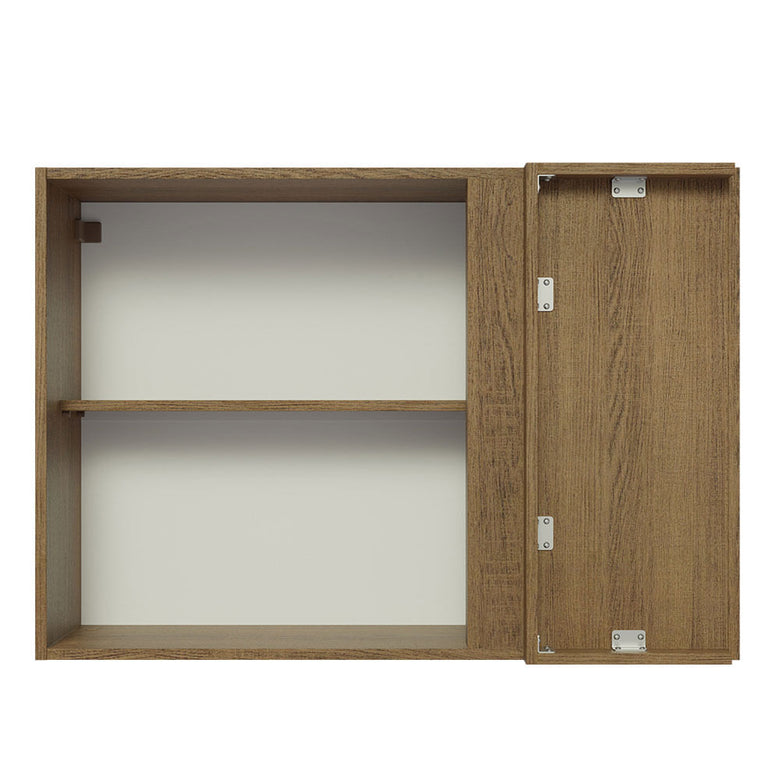 Armário Aéreo de Canto Madesa Glamy 1 Porta Rustic/Preto