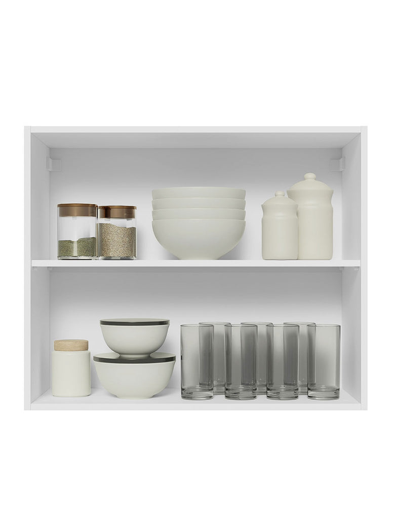 Armário Aéreo Madesa Glamy 80 cm 2 Portas Branco/Preto