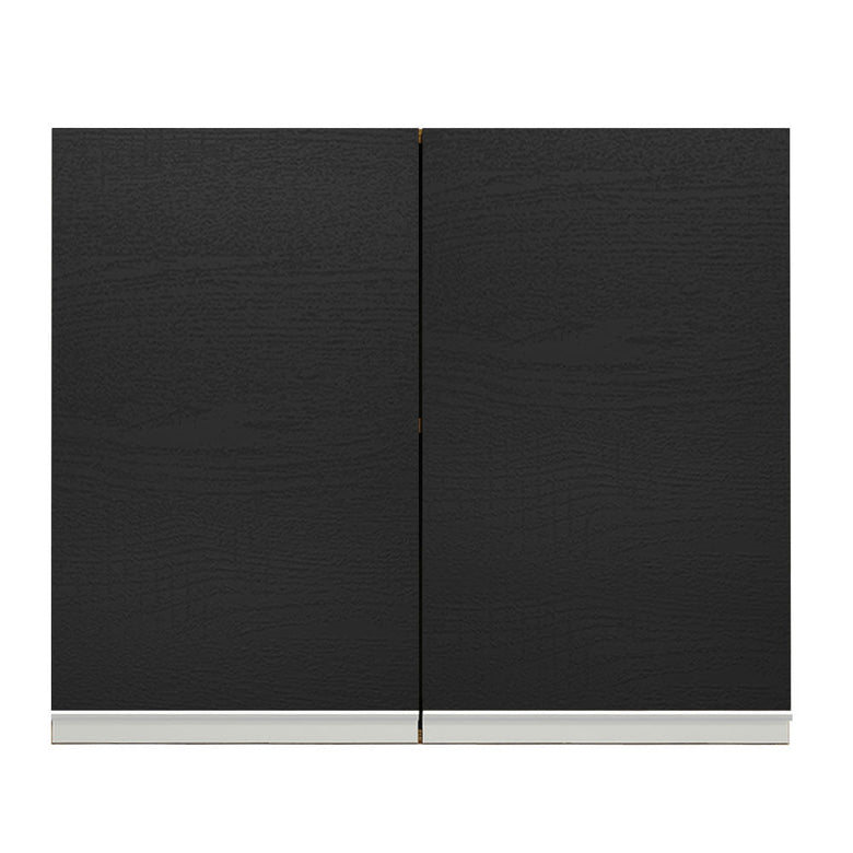 Armário Aéreo Madesa Glamy 80 cm 2 Portas Rustic/Preto