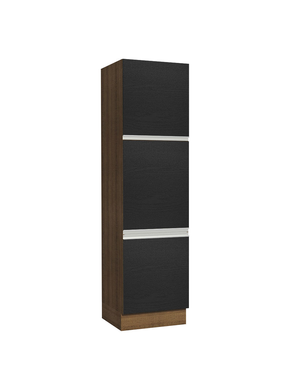 Paneleiro Madesa Glamy 60 cm 3 Portas Rustic/Preto - Rustic/Branco