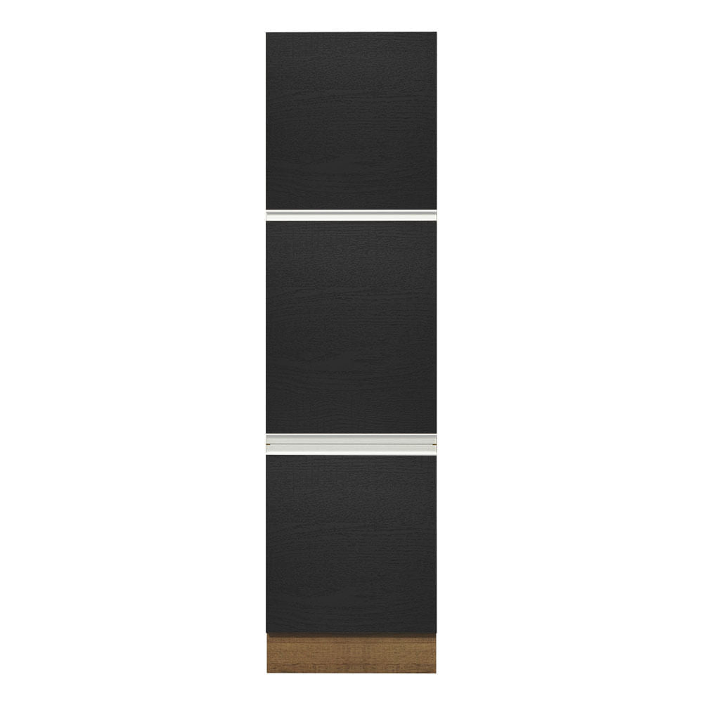 Paneleiro Madesa Glamy 60 cm 3 Portas Rustic/Preto