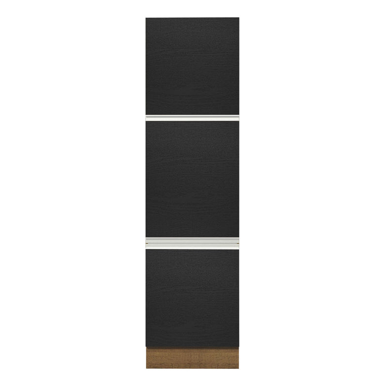 Paneleiro Madesa Glamy 60 cm 3 Portas Rustic/Preto