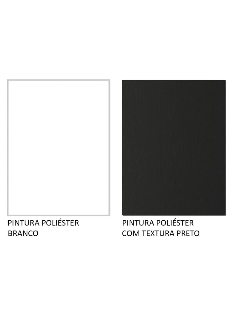 Torre Quente Madesa Glamy 60 cm 1 Porta 3 Gavetas Branco/Preto