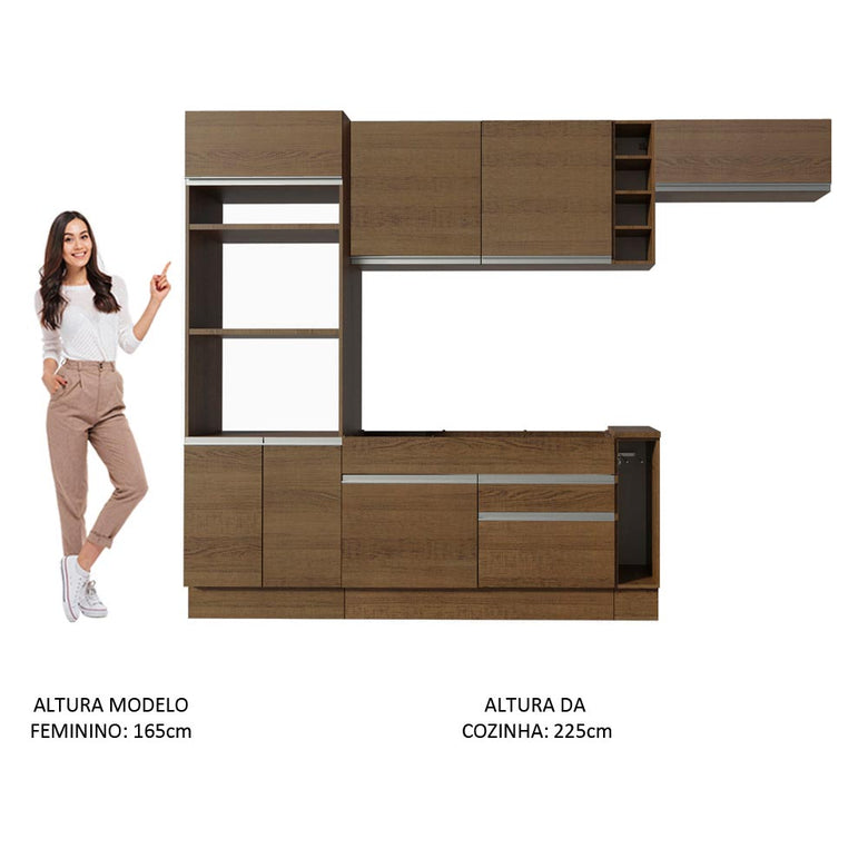 Armário de Cozinha Completa 290cm Rustic Safira Madesa 14