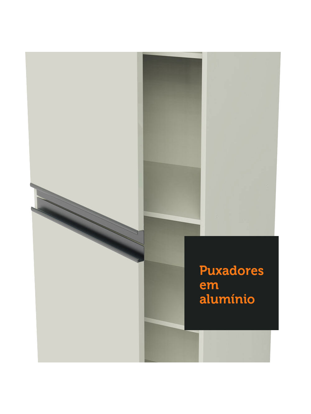 Armário de Cozinha Compacta 100% MDF 170 cm Branco Smart Madesa 01