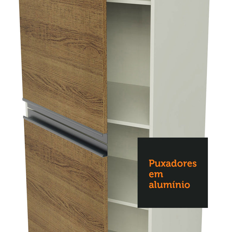 Armário de Cozinha Compacta 100% MDF 170 cm Branco/Rustic/Crema Smart Madesa 01