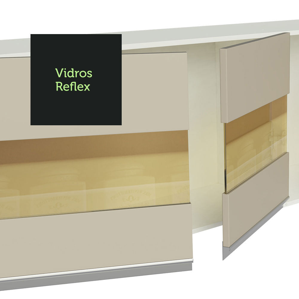 Armário de Cozinha Completa 100% MDF 300 cm Branco/Rustic/Crema Smart Madesa 01