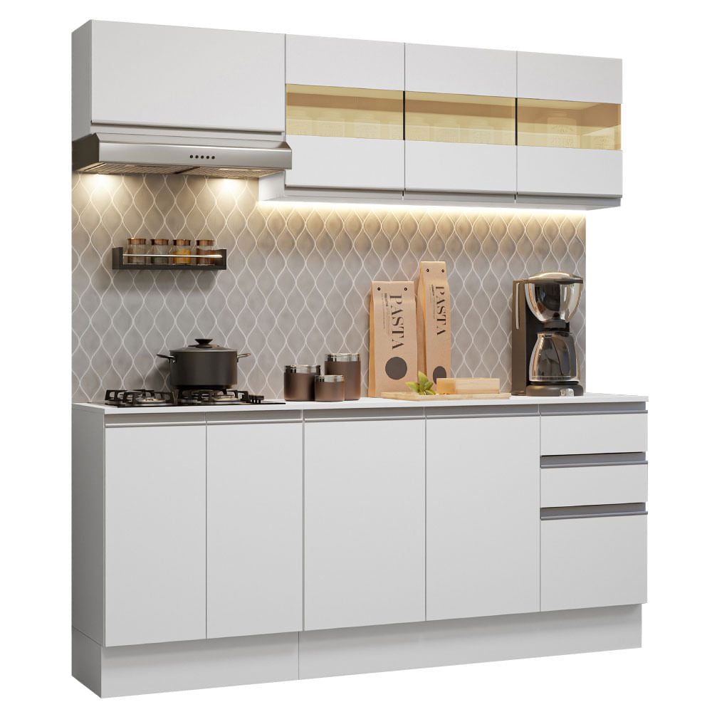 Armário de Cozinha Compacta 100% MDF 180 cm Branco Smart Madesa 01 - Branco