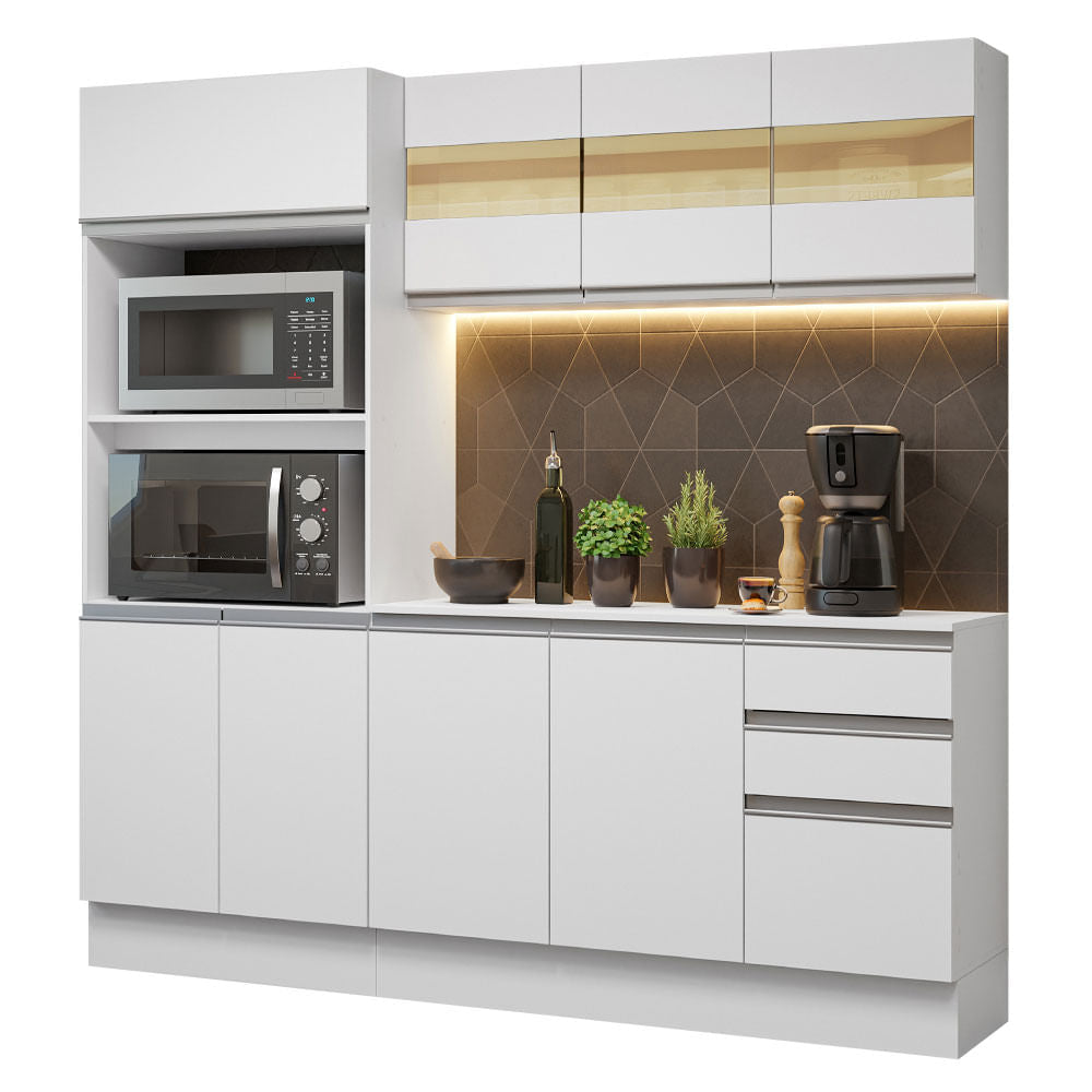 Armário de Cozinha Compacta 100% MDF 190 cm Frentes Branco Smart Madesa 01 - Branco