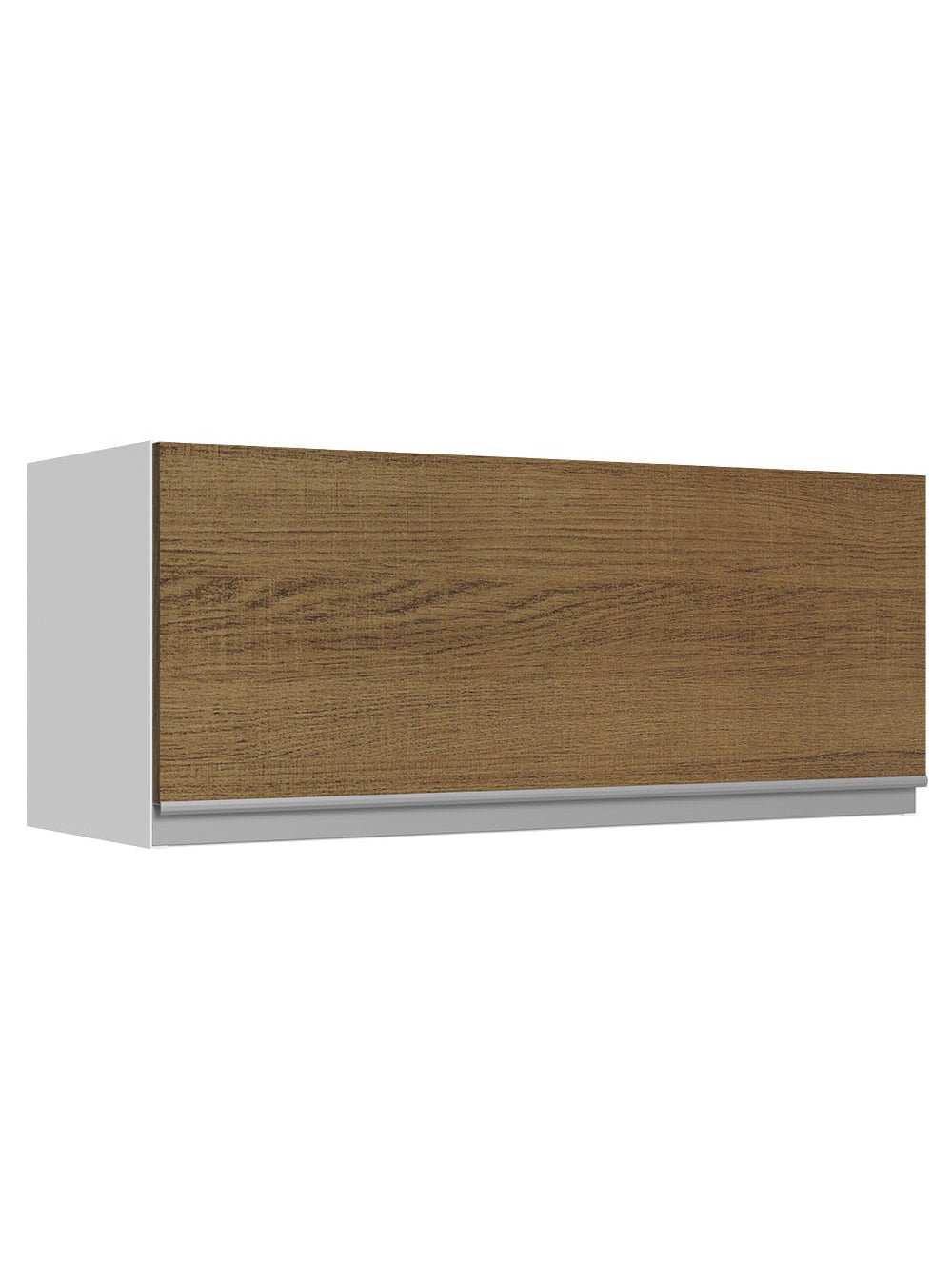 Armário Aéreo Madesa Acordes 100% MDF 80 cm 1 Porta Basculante Branco/Rustic - Branco/Rustic