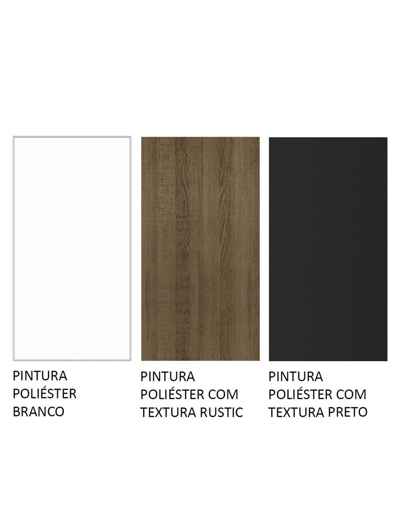 Armário de Cozinha Completa 220cm Branco/Preto/Rustic Parma Madesa 02
