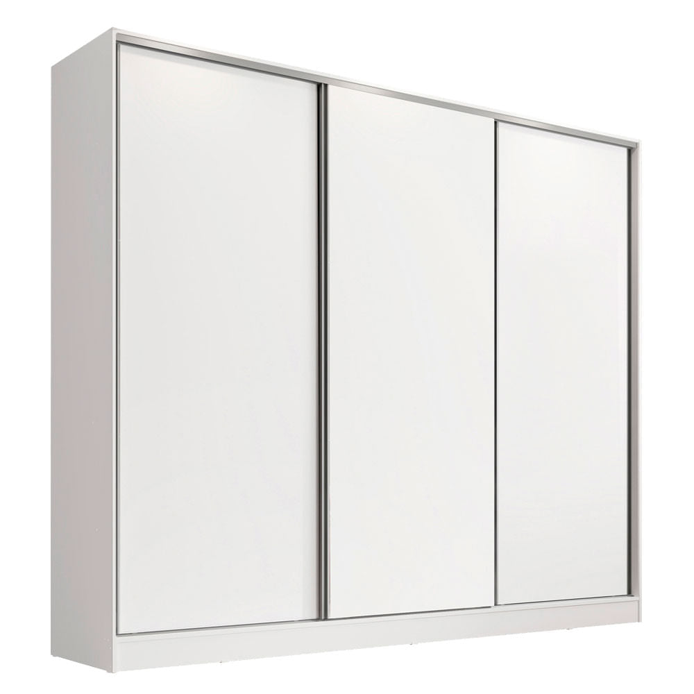 Guarda-Roupa Infantil Madesa Logan 100% MDF 3 Portas de Correr Branco - Branco