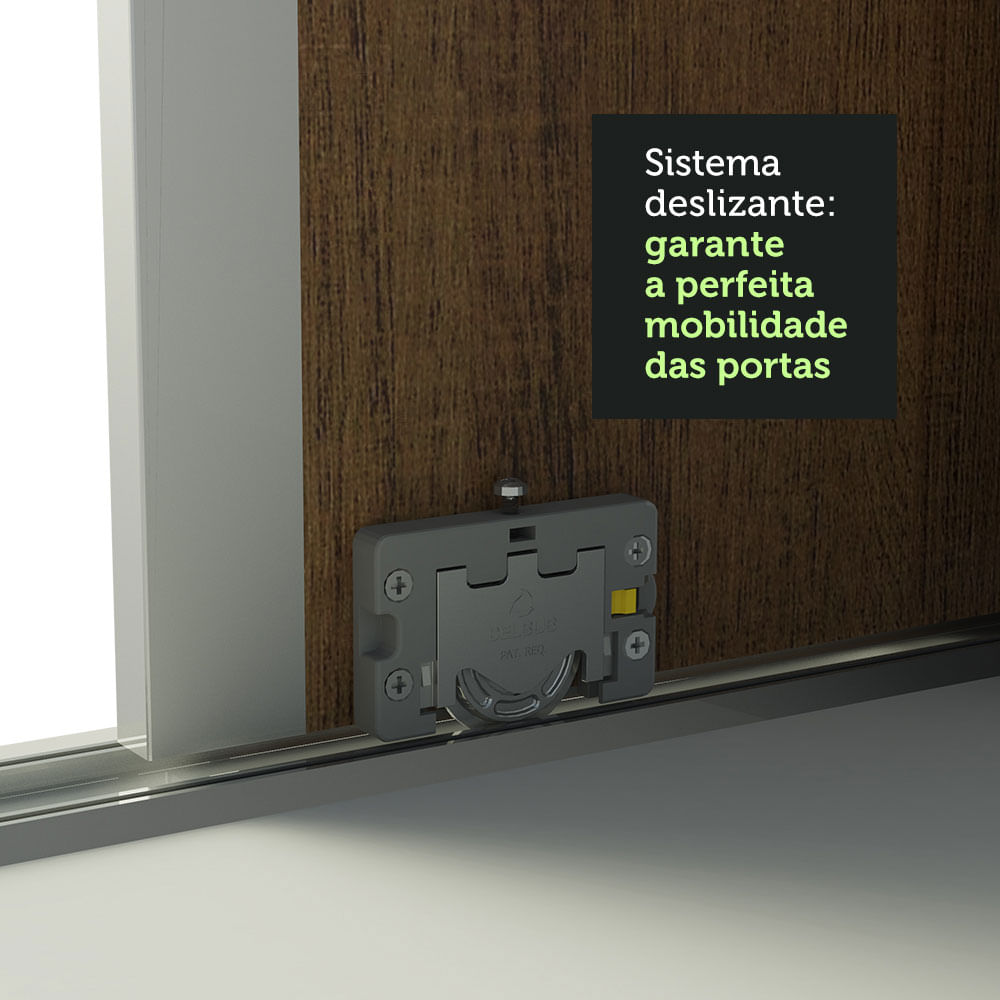 Guarda-Roupa Infantil Madesa Logan 100% MDF 3 Portas de Correr com Pés Branco/Rustic/Branco