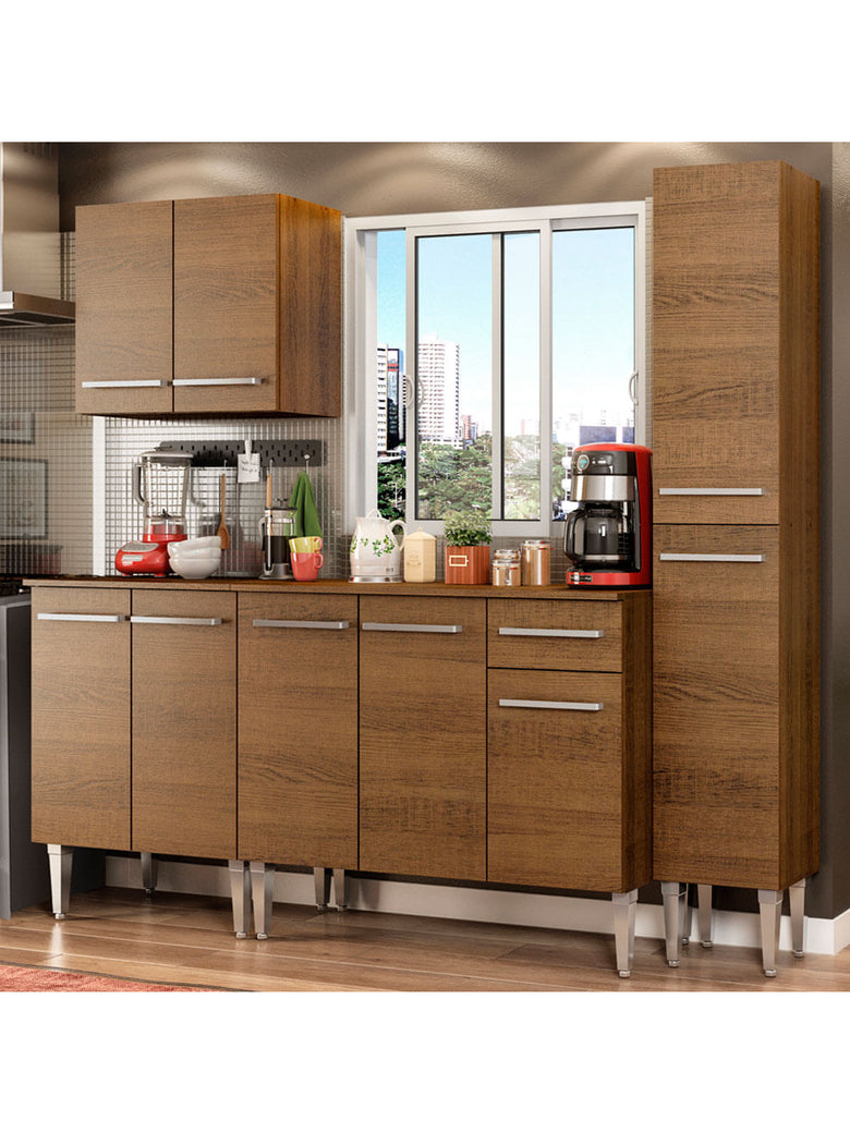 Armário de Cozinha Completa 201cm Rustic Emilly Sing Madesa 01